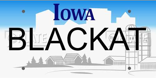 BLACKAT Iowa License Plate