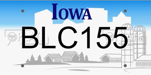 BLC155 Iowa License Plate