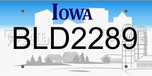 BLD2289 Iowa License Plate
