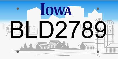 BLD2789 Iowa License Plate