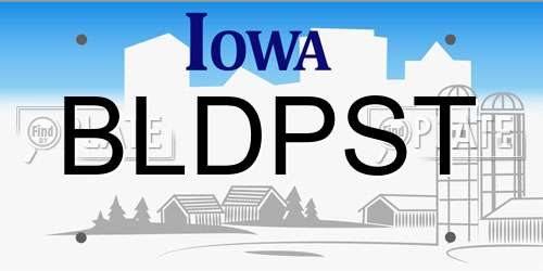 BLDPST Iowa License Plate