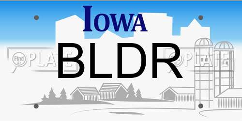 BLDR Iowa License Plate