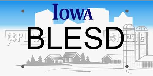 BLESD Iowa License Plate