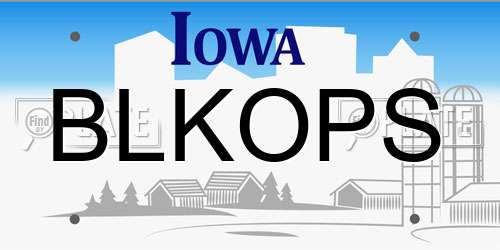 BLKOPS Iowa License Plate