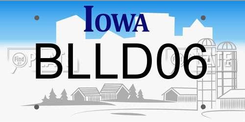 BLLD06 Iowa License Plate