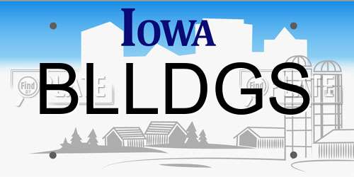 BLLDGS Iowa License Plate