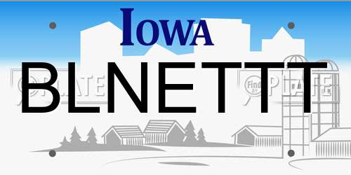 BLNETTT Iowa License Plate