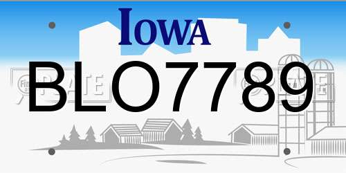 BLO7789 Iowa License Plate