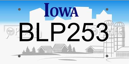 BLP253 Iowa License Plate