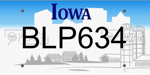 BLP634 Iowa License Plate