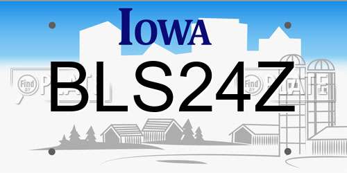 BLS24Z Iowa License Plate