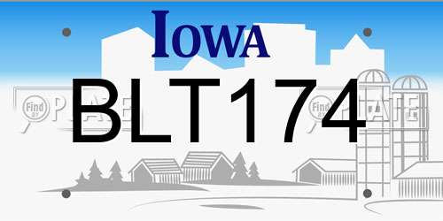 BLT174 Iowa License Plate