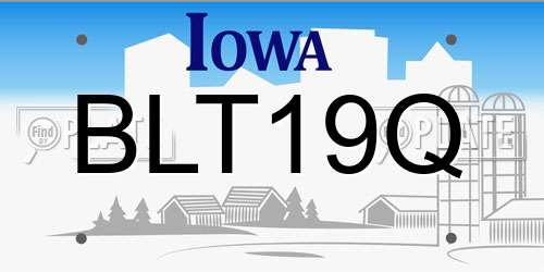 BLT19Q Iowa License Plate