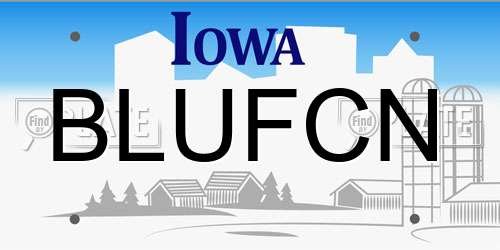 BLUFCN Iowa License Plate