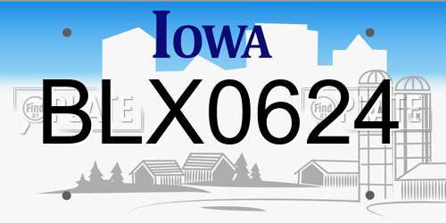 BLX0624 Iowa License Plate