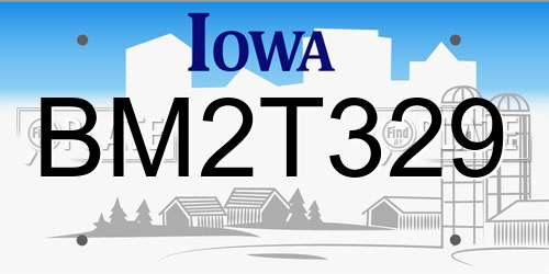 BM2T329 Iowa License Plate