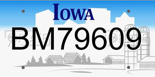 BM79609 Iowa License Plate