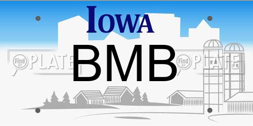 BMB Iowa License Plate