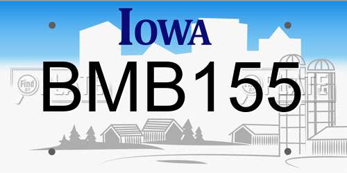 BMB155 Iowa License Plate