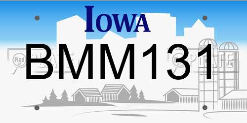 BMM131 Iowa License Plate