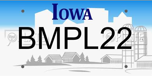 BMPL22 Iowa License Plate