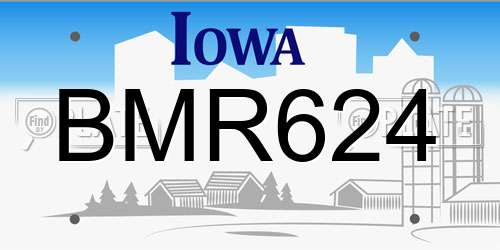 BMR624 Iowa License Plate