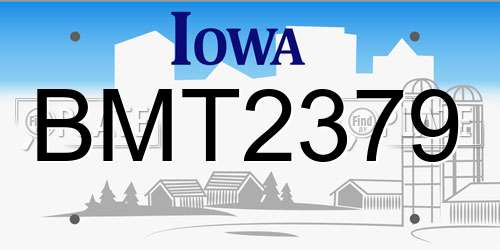 BMT2379 Iowa License Plate