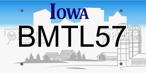 BMTL57 Iowa License Plate