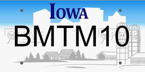 BMTM10 Iowa License Plate