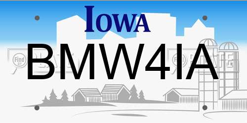 BMW4IA Iowa License Plate