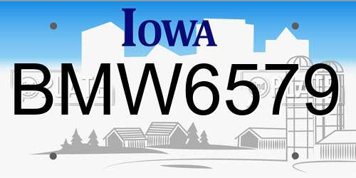BMW6579 Iowa License Plate