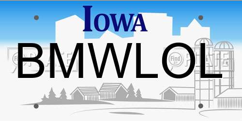BMWLOL Iowa License Plate
