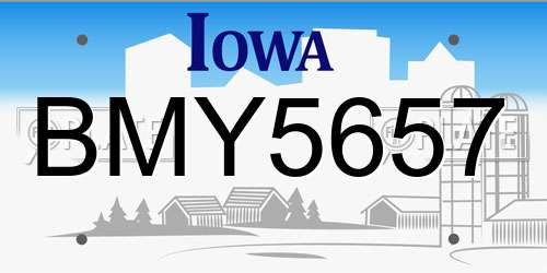 BMY5657 Iowa License Plate
