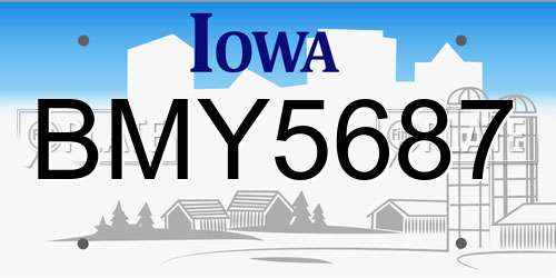 BMY5687 Iowa License Plate