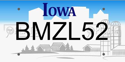 BMZL52 Iowa License Plate