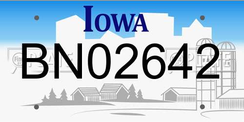 BN02642 Iowa License Plate