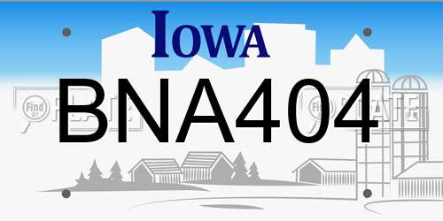BNA404 Iowa License Plate