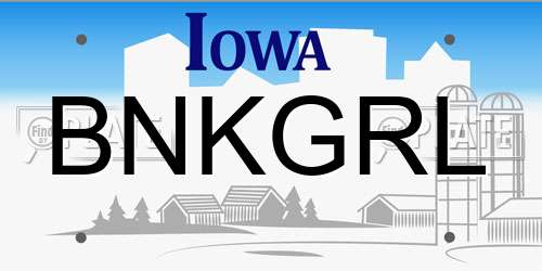 BNKGRL Iowa License Plate