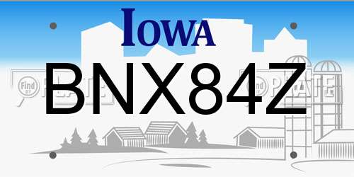 BNX84Z Iowa License Plate