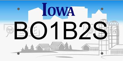 BO1B2S Iowa License Plate