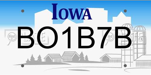 BO1B7B Iowa License Plate
