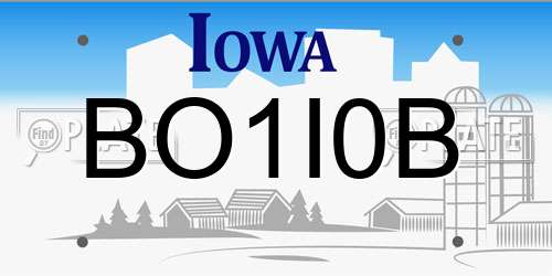 BO1I0B Iowa License Plate