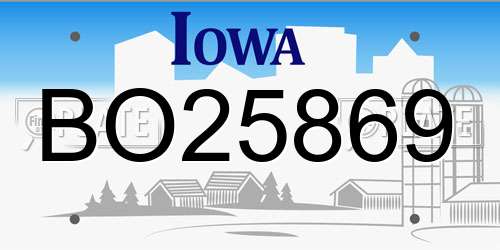 BO25869 Iowa License Plate