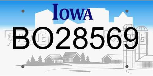 BO28569 Iowa License Plate