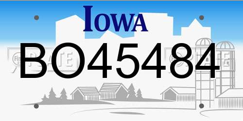 BO45484 Iowa License Plate