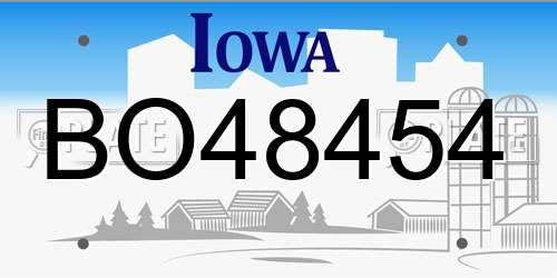 BO48454 Iowa License Plate