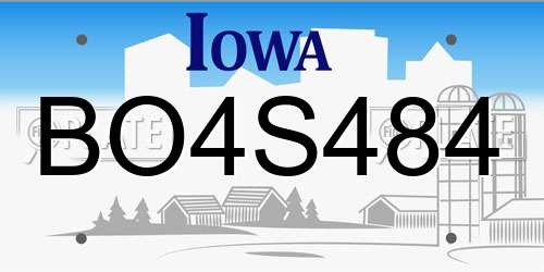 BO4S484 Iowa License Plate