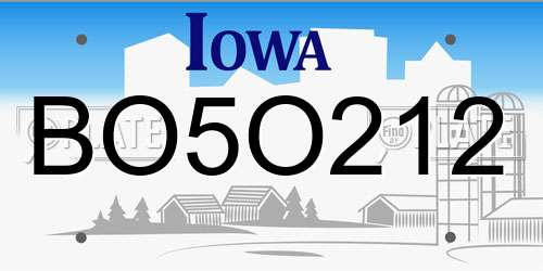 BO5O212 Iowa License Plate
