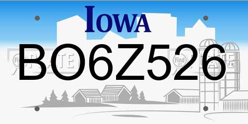 BO6Z526 Iowa License Plate