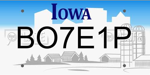 BO7E1P Iowa License Plate
